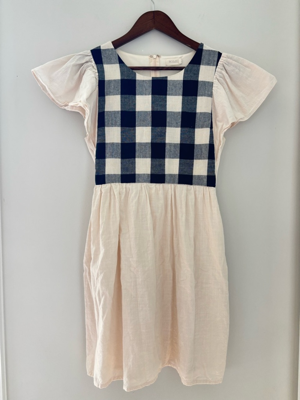 ROOLEE Cottagecore Gingham Puff Sleeve Dress Soft Girl - Picture 2 of 8